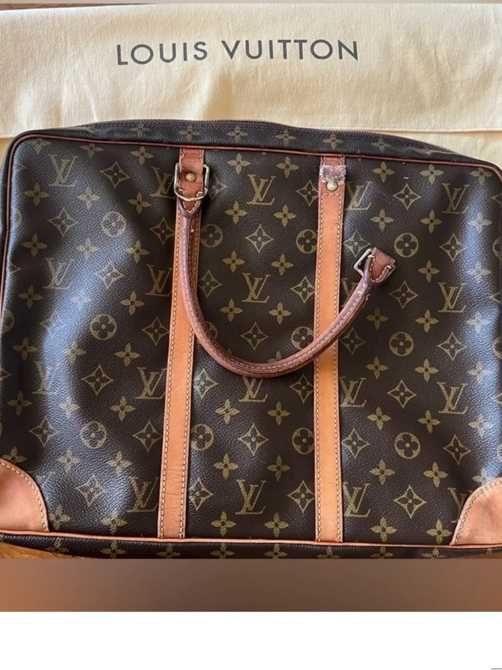Louis Vuitton Porte-Document Voyage Briefcase Monogram vintage needs repairs